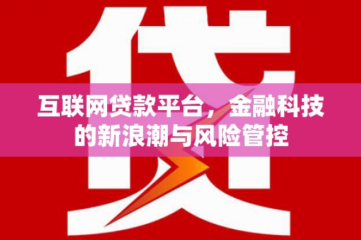 珙县互联网贷款平台，金融科技的新浪潮与风险管控