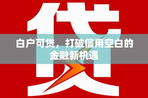 珙县白户可贷，打破信用空白的金融新机遇