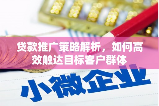 珙县贷款推广策略解析，如何高效触达目标客户群体