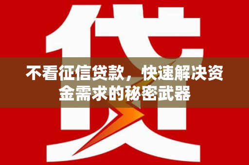 珙县不看征信贷款，快速解决资金需求的秘密武器