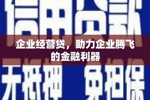 珙县企业经营贷，助力企业腾飞的金融利器