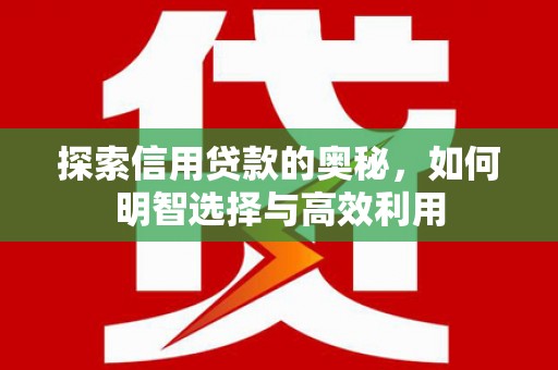 珙县探索信用贷款的奥秘，如何明智选择与高效利用