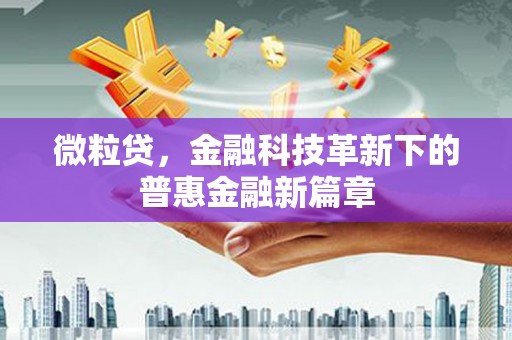 珙县微粒贷，金融科技革新下的普惠金融新篇章